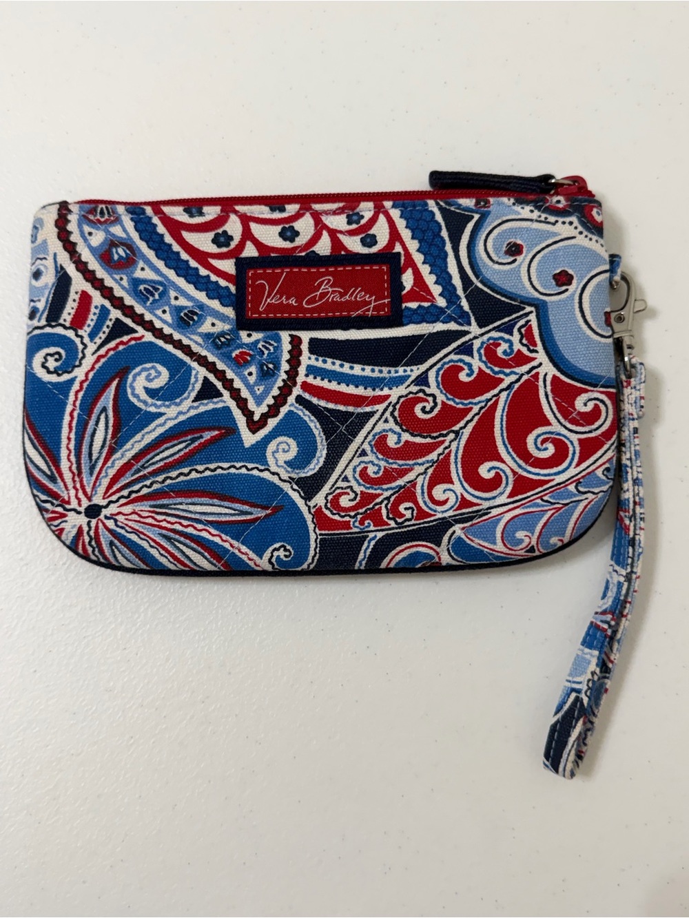 Vera Bradley Americana Paisley Quilted Wristlet